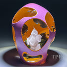 Melissa Ayotte 2023 Glass Art Paperweight Seed Form with Flamework White Rose