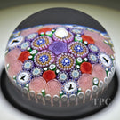 Michael Hunter 2023 Glass Art Paperweight Patterned Complex Millefiori with Rose Canes and Panda Murrine