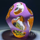 Melissa Ayotte 2023 Glass Art Paperweight Seed Form with Flamework White Rose