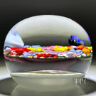 Richard Loesel 2022 Glass Art Paperweight Flamework Garland of Hearts on Opaque White Ground