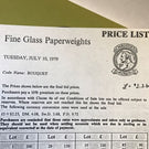 Christie's July 10, 1979 Auction Catalogue Of Fine Glass Paperweights