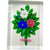 Saint-Louis 1984 Rectangular Plaque Lampwork Flower Bouquet on Opaque White Ground