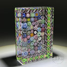 Tomasz Gondek 2022 Glass Art Paperweight Faceted Rectangular Closepack Complex Millefiori Plaque with Butterfly