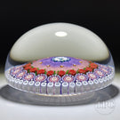 Michael Hunter 2022 Glass Art Paperweight Concentric Complex Millefiori with Roses & Kingfisher Picture Murrine in Staves