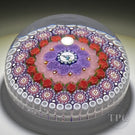 Michael Hunter 2022 Glass Art Paperweight Concentric Complex Millefiori with Roses & Kingfisher Picture Murrine in Staves