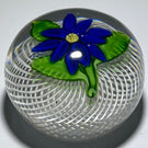 Antique Saint-Louis Miniature Lampwork Blue Clematis on White Spiral Filigree Basket