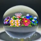 Ken Rosenfeld 2022 Glass Art Paperweight Flamework Flower Bouquet with Star-cut Base