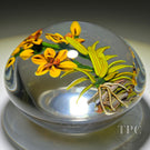 Colin Richardson 2022 Glass Art Paperweight Flamework Yellow Vanda Orchids