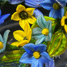 Colin Richardson 2022 Glass Art Paperweight Flamework Floral Bouquet "Blue & Gold Glitterati"