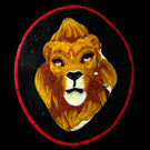 Signed Mathieu Grodet 2021 Murrine Green Eyed Lion End-Cane Paperweight