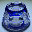 Cristal d’Albret 1967 Christopher Columbus Sulphide with Fancy Faceted Blue Overlay