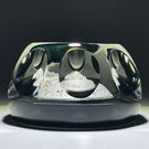Cristal d’Albret 1969 Faceted Paul Revere Sulphide on Transparent Black Paperweight