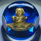 Baccarat Dr. Martin Luther King Jr. MLK Gold Inclusion Art Glass Paperweight