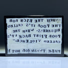 Mathieu Grodet 2020 Fused Murrine "Brick" with Mark Twain (Or Not) Quotation