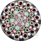 Damon MacNaught 2023 Glass Art Paperweight Complex Concentric Millefiori with Heart Canes in Staves