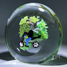 Early Michael Hunter Glass Art Paperweight Sculpture Daftie on Motorcycle