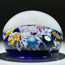 Perthshire 1969 Glass Art Paperweight Spaced Complex Millefiori on Blue PP11