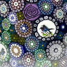 Michael Hunter 2024 Glass Art Paperweight Cylinder Closepack Complex Millefiori Gouldian Finch Murrine