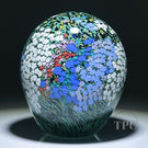 Peter Raos 1999 Glass Art Paperweight Monet's Garden with Colorful Millefiori