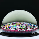 Paul Ysart Glass Art Paperweight Complex Closepack Millefiori on Blue Ground
