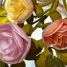 Gordon Smith 2023 Faceted Glass Art Paperweight Flamework Multicolored Rose Bouquet