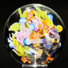 Clinton Smith 2023 Glass Art Marble Double Sided Flamework 360° Coral Reef Design with Sea Turtle