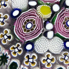 Damon MacNaught 2025 Glass Art Paperweight Patterned Concentric Complex Millefiori with Roses