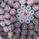 Damon MacNaught 2025 Faceted Magnum Glass Art Paperweight Millefiori Rose Cane Carpet Ground