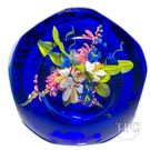 Melissa Ayotte 2010 LE Faceted Glass Art Paperweight Flamework Summer Bouquet on Blue