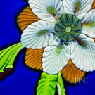 Perthshire 1986 Glass Art Paperweight Flamework Large Bouquet on Blue