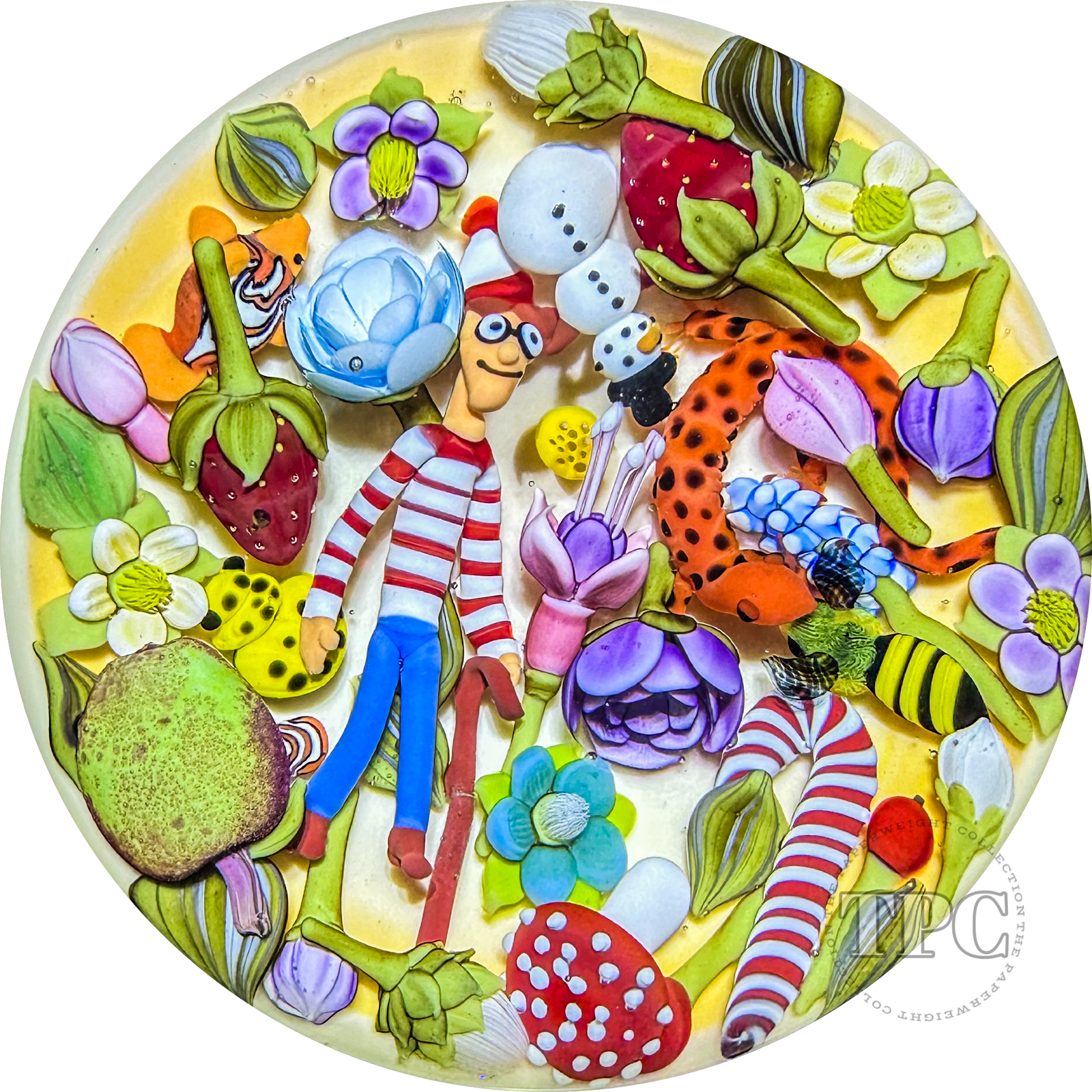 Clinton Smith 2025 Glass Art Paperweight Flamework Where's Waldo? Scramble