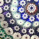 Whitefriars 1977 Faceted Glass Art Paperweight Colorful Concentric Millefiori