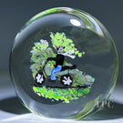 Early Michael Hunter Glass Art Paperweight Sculpture Daftie on Motorcycle