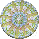 Early Perthshire Paperweights PP1 Radial Millefiori & Ribbon Twists on Yellow