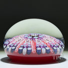 Peter McDougall Glass Art Paperweight Radial Filigree and Millefiori on Red Ground