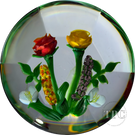 Rare Harv Harris 1997 Glass Art Paperweight Flamework Flower Bouquet