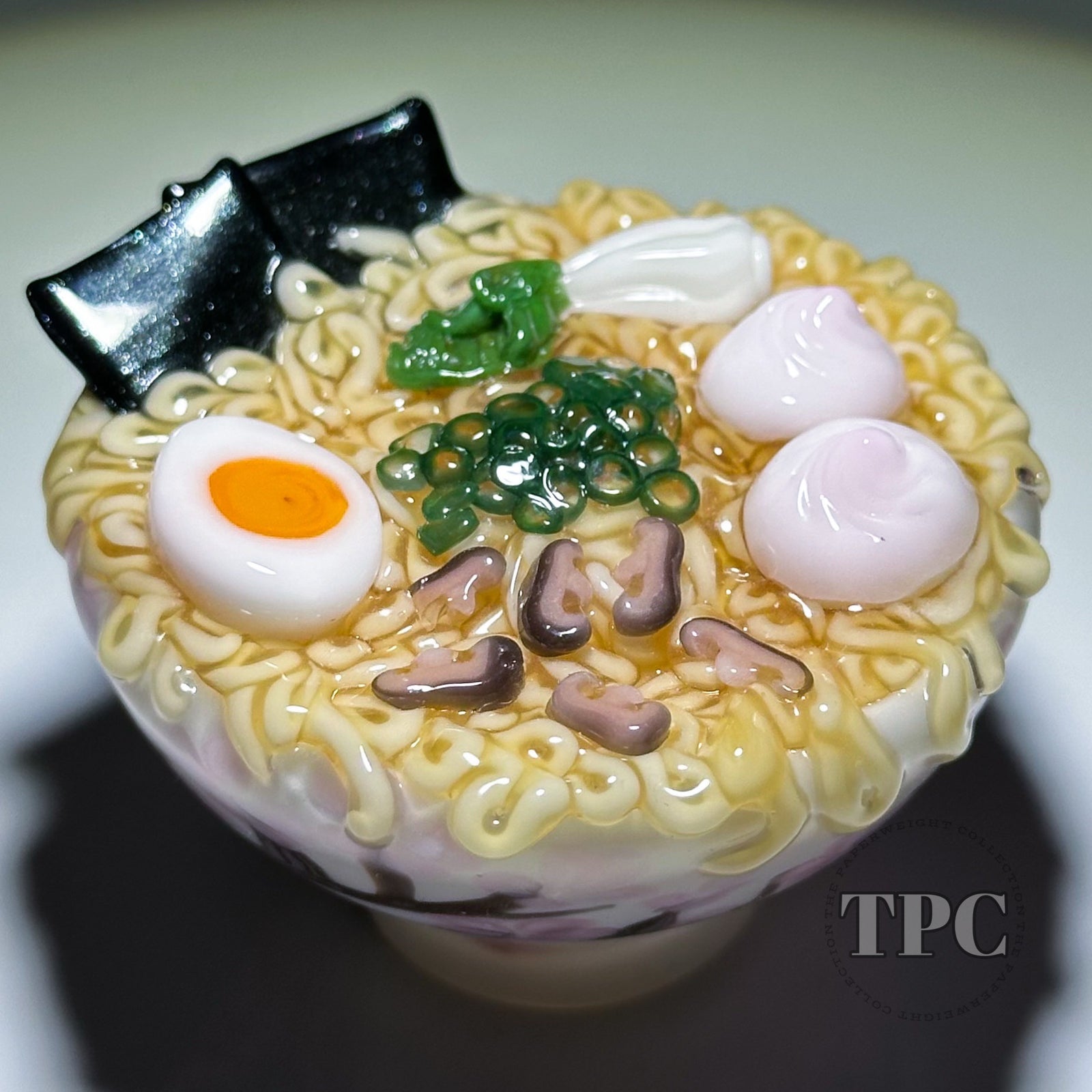 Aaron Rovner Buck 2024 Glass Art Sculptural Paperweight Large Loaded Bowl of Ramen