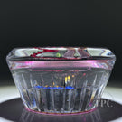 Gordon Smith 2024 Glass Art Paperweight Flamework Dragonfly Over Star-Cut Fuchsia Colored Ground