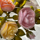 Gordon Smith 2023 Faceted Glass Art Paperweight Flamework Multicolored Rose Bouquet