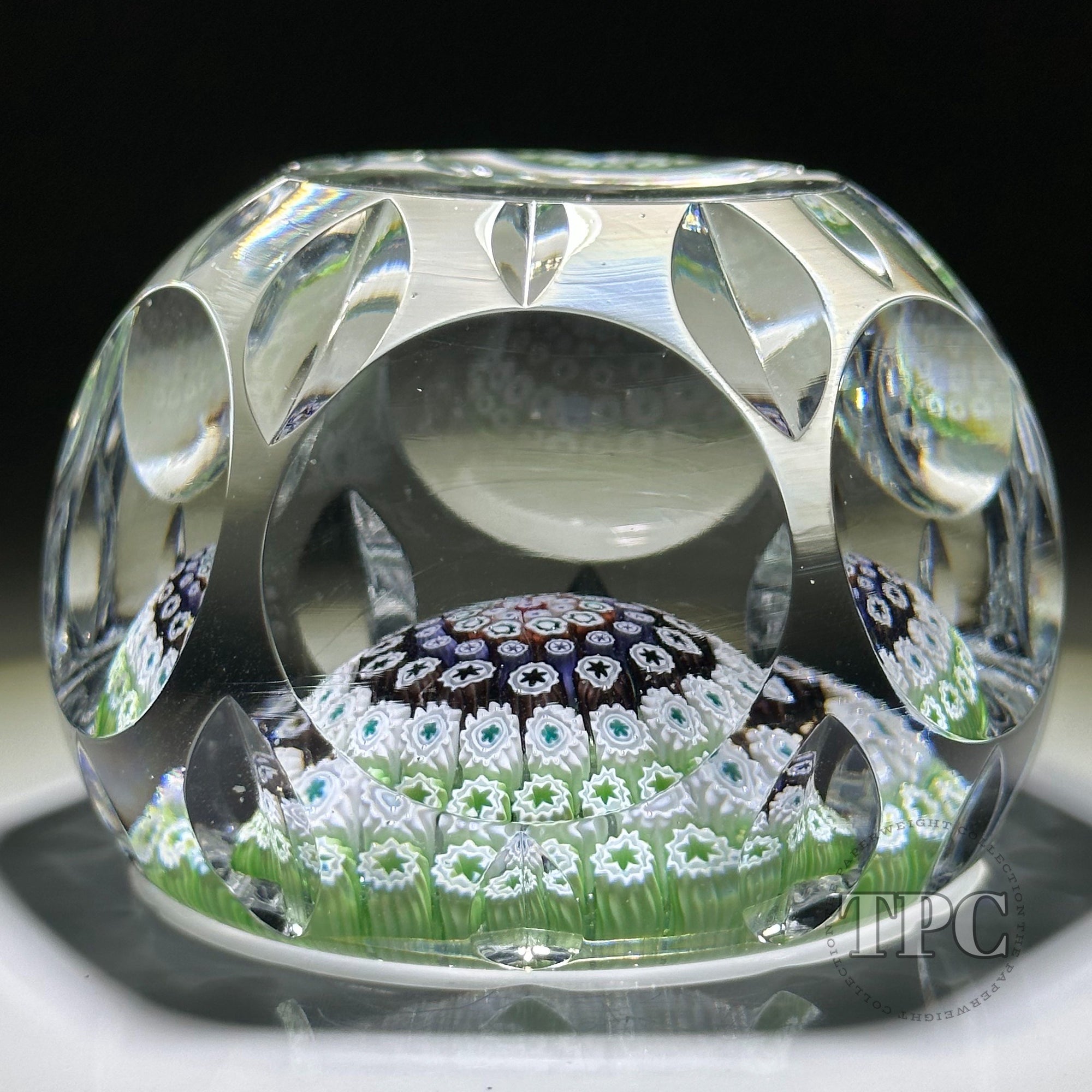 Whitefriars 1974 Faceted Glass Art Paperweight Colorful