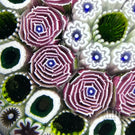 Damon MacNaught 2025 Glass Art Paperweight Concentric Complex Millefiori w/ Roses