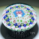 Rare Antique Clichy Glass Art Paperweight Close Concentric Complex Millefiori Piedouche