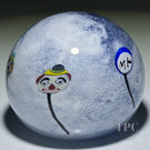 Early Michael Hunter Glass Art Paperweight Daftie Clown Ballon Murrine