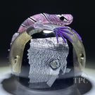 Michael Hunter 2024 Glass Art Paperweight Purple & Gold Lizard