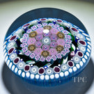 Damon MacNaught 2024 Magnum Glass Art Paperweight Complex Concentric Pink & Blue Millefiori