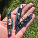 Stephen Boehme 2025 Glass Art Murrine Pocket Knife Halloween Masks