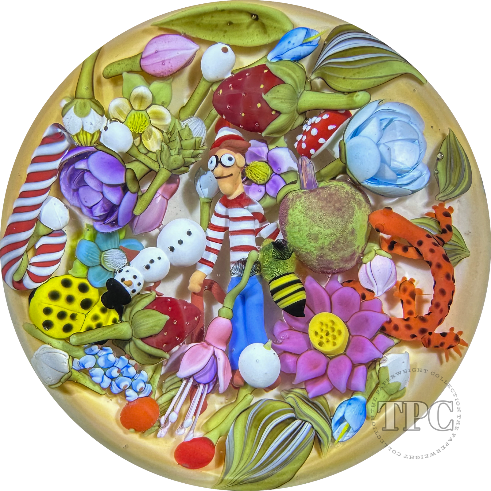 Clinton Smith 2025 Glass Art Paperweight Flamework Where's Waldo? Scramble