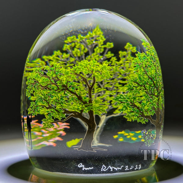 Alison Ruzsa 2023 Glass Art Paperweight Encased Handpainted Enamels 