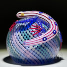 Michael Hunter 2025 Glass Art Paperweight Stripes w/ Stars Lizard Pastel Reticello Crown