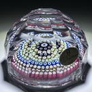 Whitefriars 1980 Faceted Glass Art Paperweight Concentric Millefiori